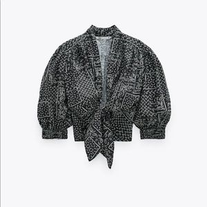 ZARA Knotted Crop Blouse